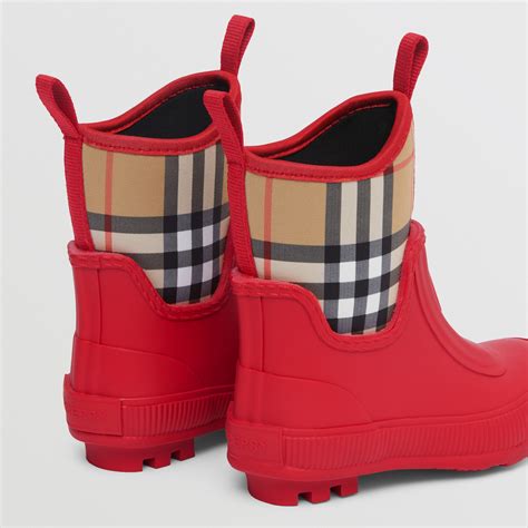 burberry rain boots check print|burberry check neoprene boots.